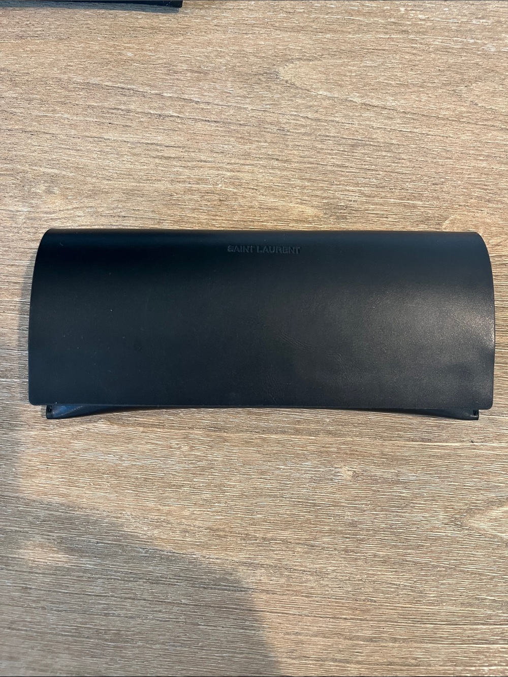 Saint Laurent Black Leather Eyewear Case